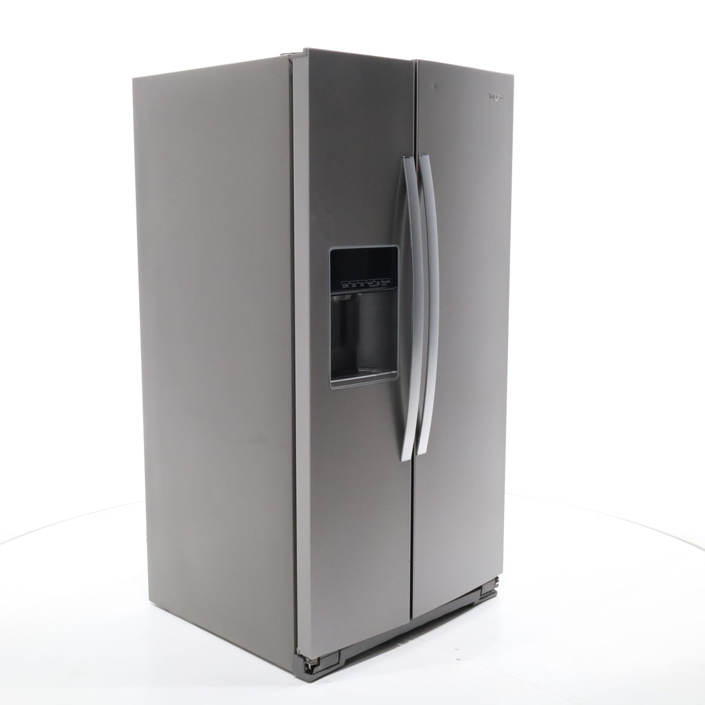 Pictures of Fingerprint-Resistant Stainless Steel Whirlpool 28.49 cu. ft. Side by Side Refrigerator with In Door Ice and Water Dispenser - Scratch & Dent - Minor - Neu Appliance Outlet - Discount Appliance Outlet in Austin, Tx