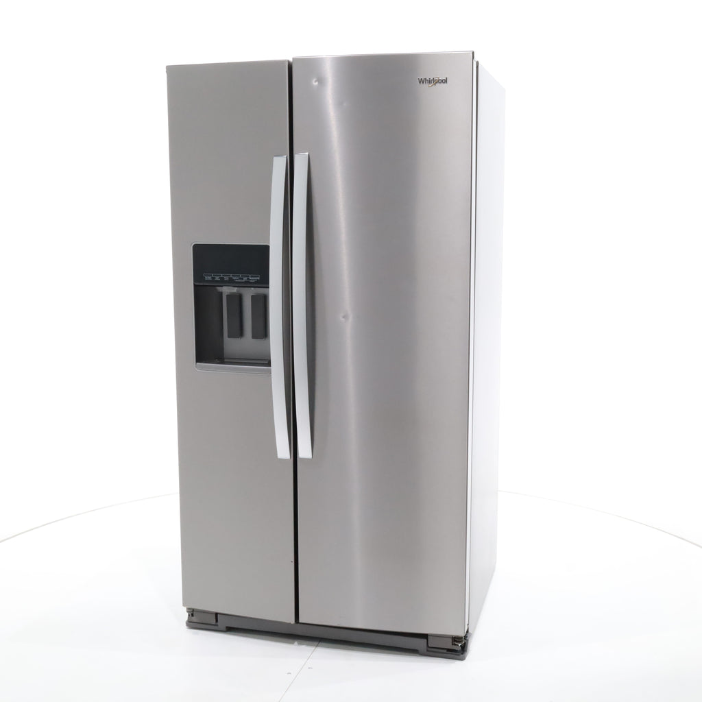 Pictures of Fingerprint-Resistant Stainless Steel Whirlpool 28.49 cu. ft. Side by Side Refrigerator with In Door Ice and Water Dispenser - Scratch & Dent - Minor - Neu Appliance Outlet - Discount Appliance Outlet in Austin, Tx