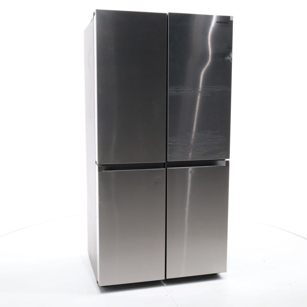 Pictures of Counter Depth Fingerprint Resistant Stainless Steel ENERGY STAR Samsung 22.9 cu. ft. 4 Door Flex Refrigerator with Dual Ice Maker - Scratch & Dent - Moderate - Neu Appliance Outlet - Discount Appliance Outlet in Austin, Tx