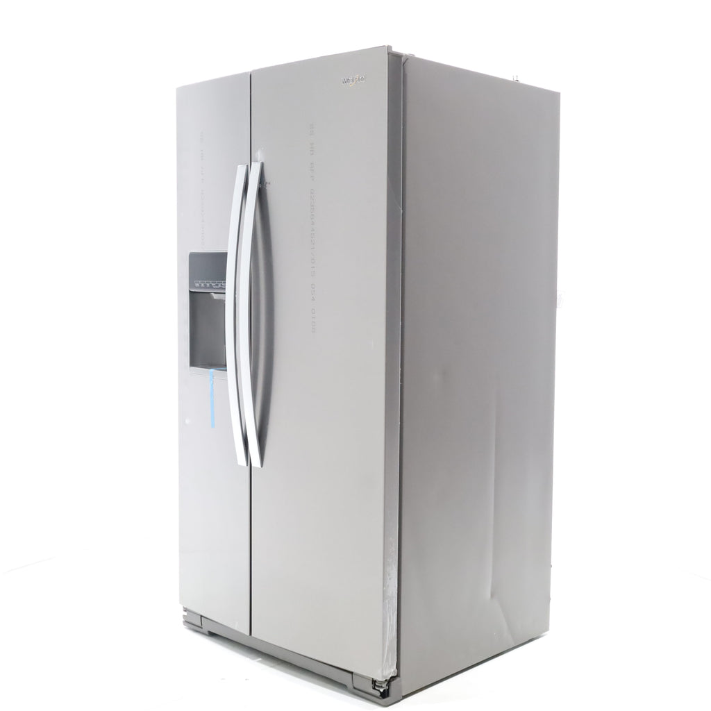 Pictures of Fingerprint-Resistant Stainless Steel Whirlpool 28.49 cu. ft. Side by Side Refrigerator with In Door Ice and Water Dispenser - Scratch & Dent - Moderate - Neu Appliance Outlet - Discount Appliance Outlet in Austin, Tx