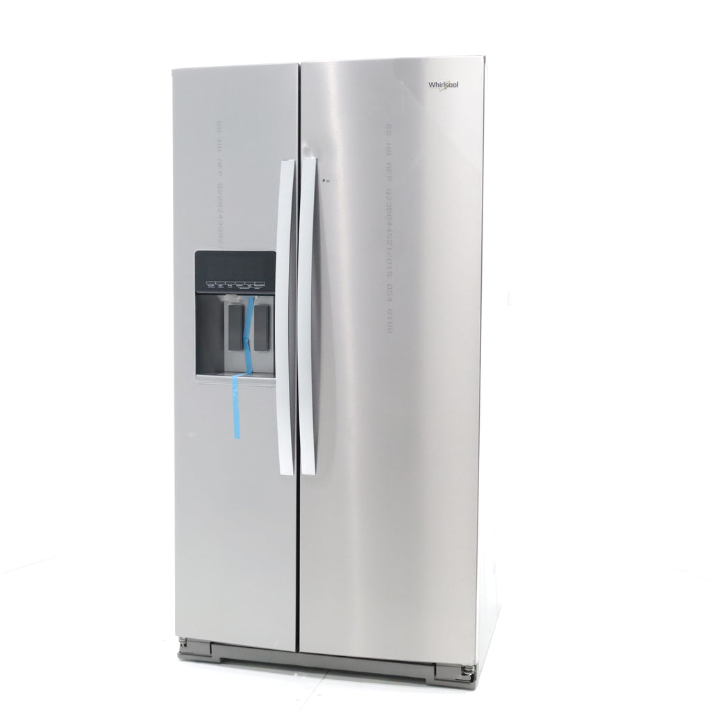 Pictures of Fingerprint-Resistant Stainless Steel Whirlpool 28.49 cu. ft. Side by Side Refrigerator with In Door Ice and Water Dispenser - Scratch & Dent - Moderate - Neu Appliance Outlet - Discount Appliance Outlet in Austin, Tx
