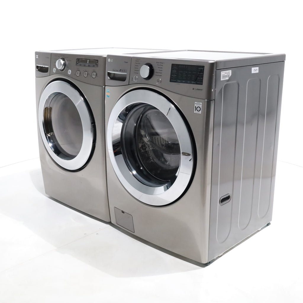 Pictures of Graphite Steel LG 4.5 cu. ft. Steam Front Load Washer with SmartThinQ and 7.3 cu. ft. Front Load Electric Dryer with TrueSteam - Certified Refurbished - Neu Appliance Outlet - Discount Appliance Outlet in Austin, Tx