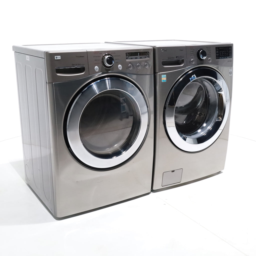 Pictures of Graphite Steel LG 4.5 cu. ft. Steam Front Load Washer with SmartThinQ and 7.3 cu. ft. Front Load Electric Dryer with TrueSteam - Certified Refurbished - Neu Appliance Outlet - Discount Appliance Outlet in Austin, Tx