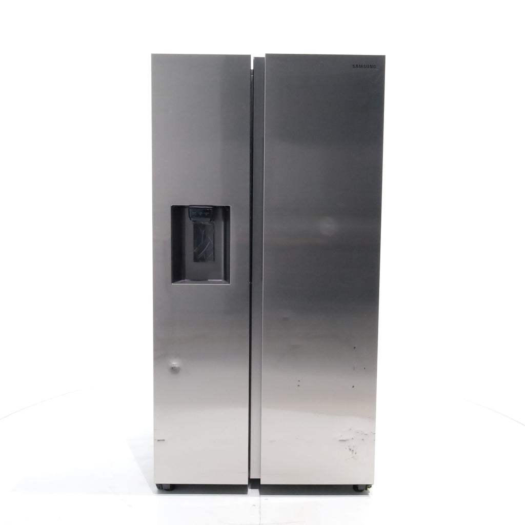 Pictures of Fingerprint-Resistant Stainless Steel Samsung 27.4 cu. ft. Side by Side Refrigerator with External Water and Ice Dispenser - Scratch & Dent - Major - Neu Appliance Outlet - Discount Appliance Outlet in Austin, Tx