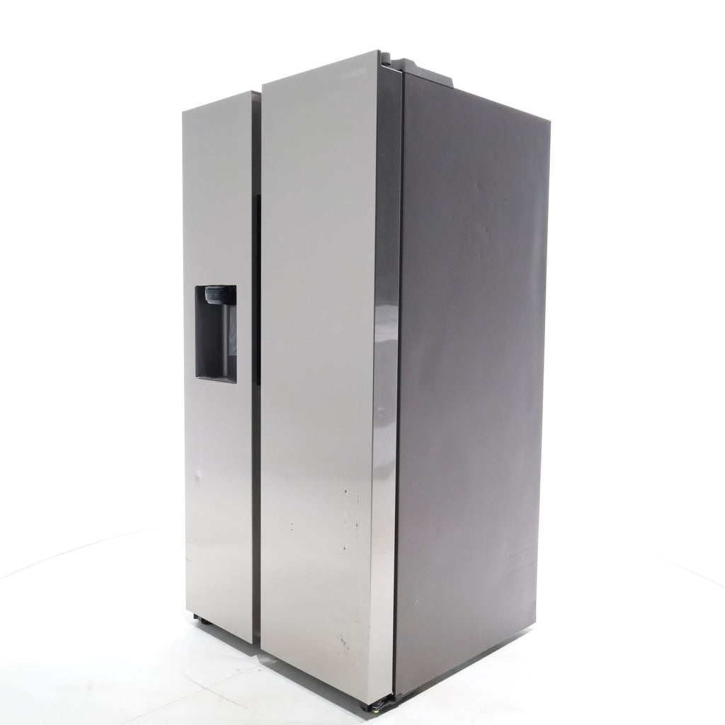 Pictures of Fingerprint-Resistant Stainless Steel Samsung 27.4 cu. ft. Side by Side Refrigerator with External Water and Ice Dispenser - Scratch & Dent - Major - Neu Appliance Outlet - Discount Appliance Outlet in Austin, Tx