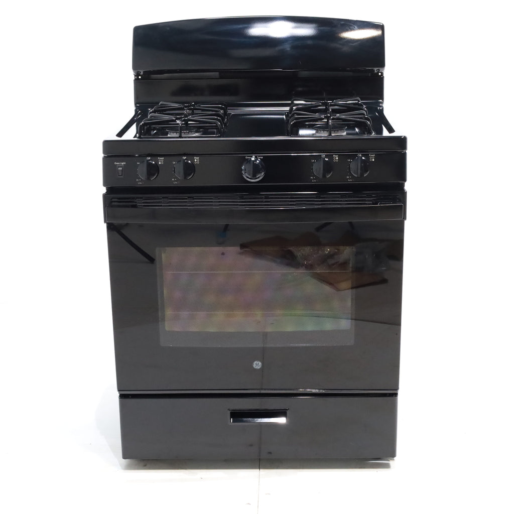 Pictures of Black GE 4.8 cu. ft. 4 Burner Freestanding Gas Range with Broiler Drawer - Certified Refurbished - Neu Appliance Outlet - Discount Appliance Outlet in Austin, Tx