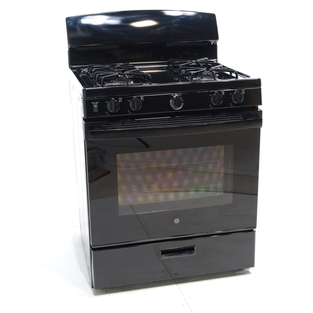 Pictures of Black GE 4.8 cu. ft. 4 Burner Freestanding Gas Range with Broiler Drawer - Certified Refurbished - Neu Appliance Outlet - Discount Appliance Outlet in Austin, Tx