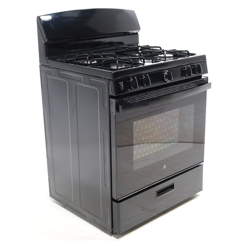 Pictures of Black GE 4.8 cu. ft. 4 Burner Freestanding Gas Range with Broiler Drawer - Certified Refurbished - Neu Appliance Outlet - Discount Appliance Outlet in Austin, Tx