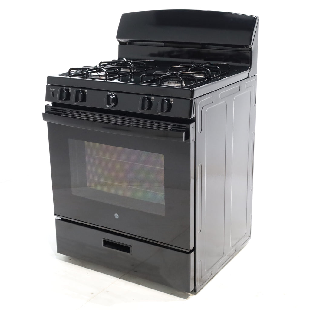 Pictures of Black GE 4.8 cu. ft. 4 Burner Freestanding Gas Range with Broiler Drawer - Certified Refurbished - Neu Appliance Outlet - Discount Appliance Outlet in Austin, Tx