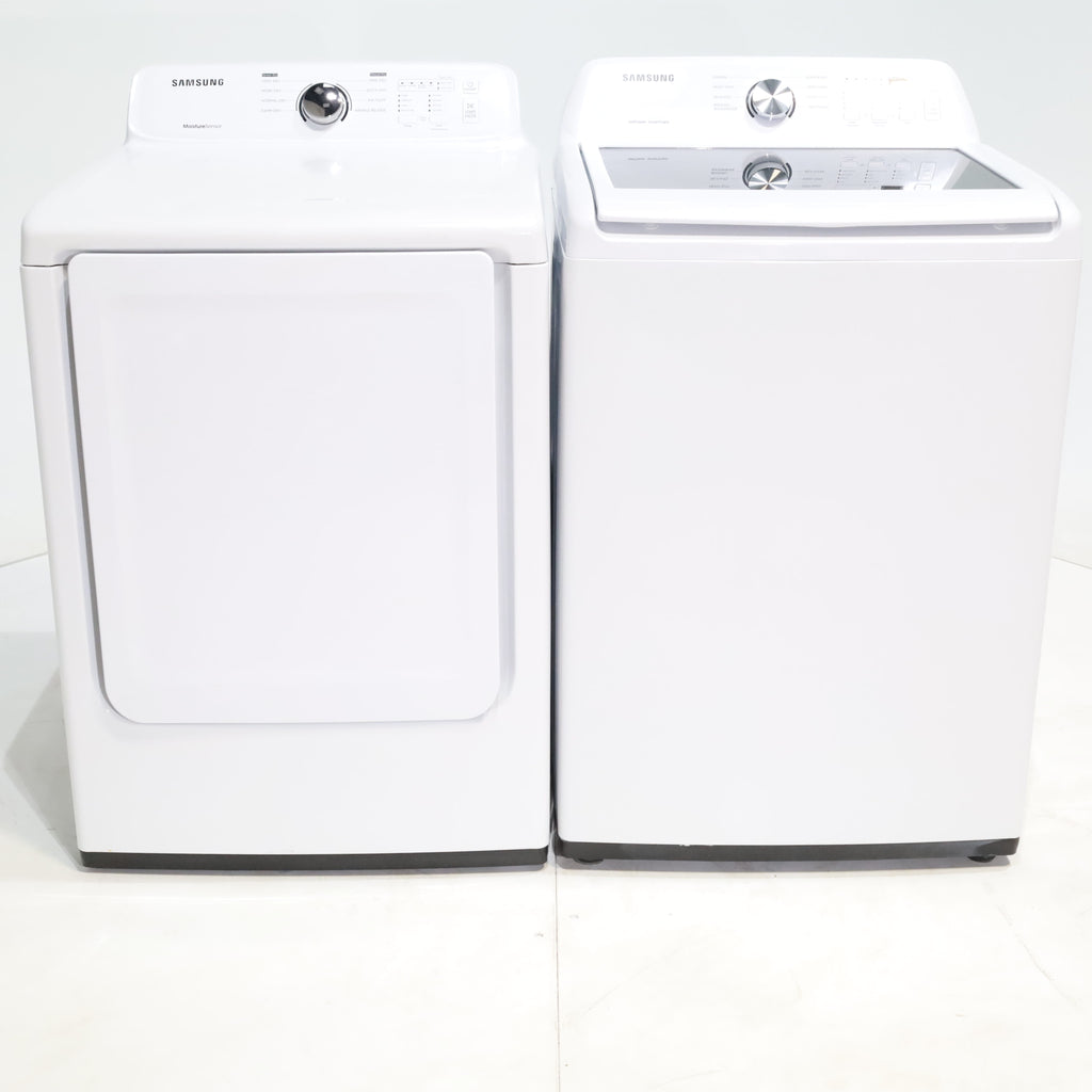 Pictures of Samsung 4.5 cu. ft. Top Load Washer With Vibration Reduction Technology and 7.2 cu. ft. Electric Dryer with Sensor Dry - Certified Refurbished - Neu Appliance Outlet - Discount Appliance Outlet in Austin, Tx