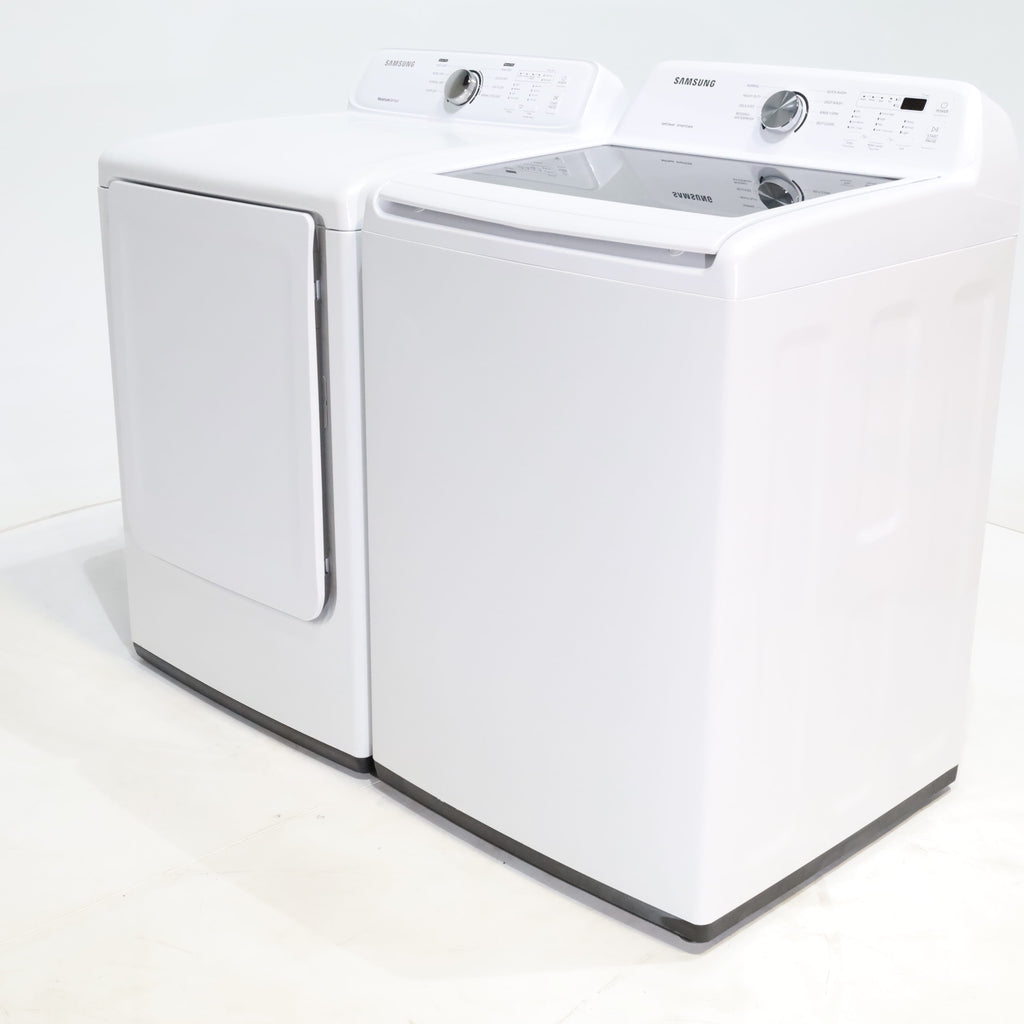 Pictures of Samsung 4.5 cu. ft. Top Load Washer With Vibration Reduction Technology and 7.2 cu. ft. Electric Dryer with Sensor Dry - Certified Refurbished - Neu Appliance Outlet - Discount Appliance Outlet in Austin, Tx