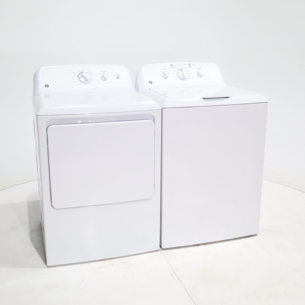 Pictures of GE 3.8 cu. ft. Top Load Washer with Heavy-Duty Agitator and 6.2 cu. ft. Electric Dryer with 120 ft Venting - Certified Refurbished - Neu Appliance Outlet - Discount Appliance Outlet in Austin, Tx