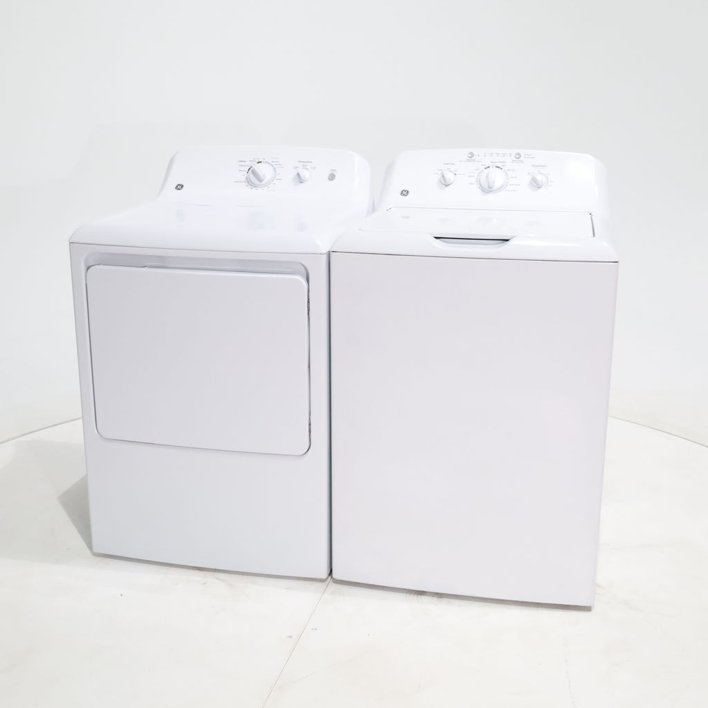 Pictures of GE 3.8 cu. ft. Top Load Washer with Heavy-Duty Agitator and 6.2 cu. ft. Electric Dryer with 120 ft Venting - Certified Refurbished - Neu Appliance Outlet - Discount Appliance Outlet in Austin, Tx