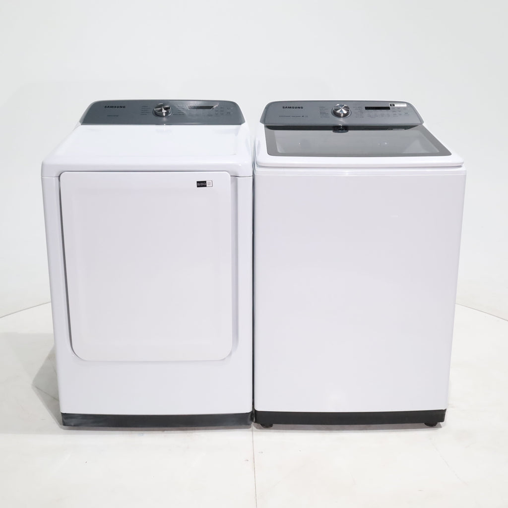 Pictures of ENERGY STAR Samsung 5.0 cu. ft. Top Load Washer with Active Water Jet and 7.4 cu. ft. Electric Dryer with Smart Care - Scratch & Dent - Moderate - Neu Appliance Outlet - Discount Appliance Outlet in Austin, Tx