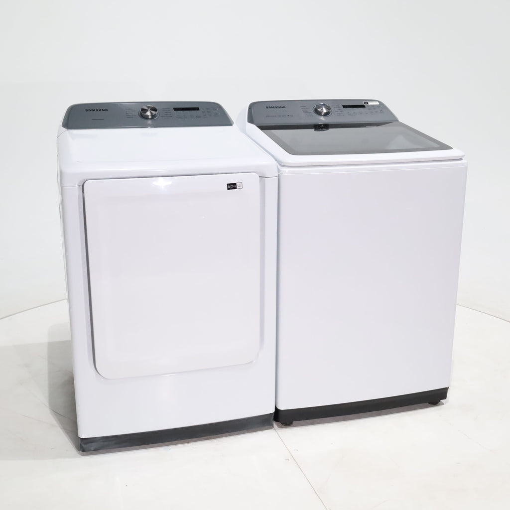 Pictures of ENERGY STAR Samsung 5.0 cu. ft. Top Load Washer with Active Water Jet and 7.4 cu. ft. Electric Dryer with Smart Care - Scratch & Dent - Moderate - Neu Appliance Outlet - Discount Appliance Outlet in Austin, Tx