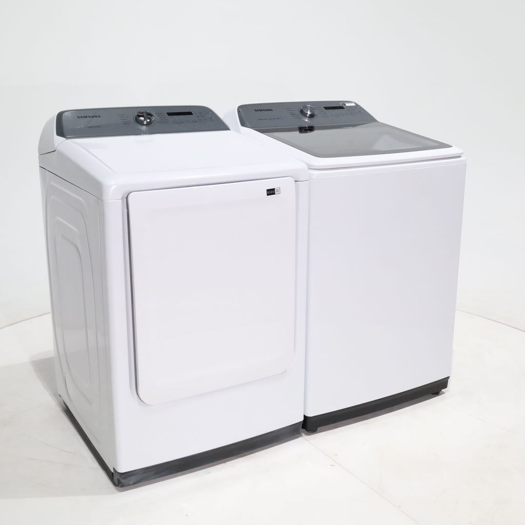 Pictures of ENERGY STAR Samsung 5.0 cu. ft. Top Load Washer with Active Water Jet and 7.4 cu. ft. Electric Dryer with Smart Care - Scratch & Dent - Moderate - Neu Appliance Outlet - Discount Appliance Outlet in Austin, Tx