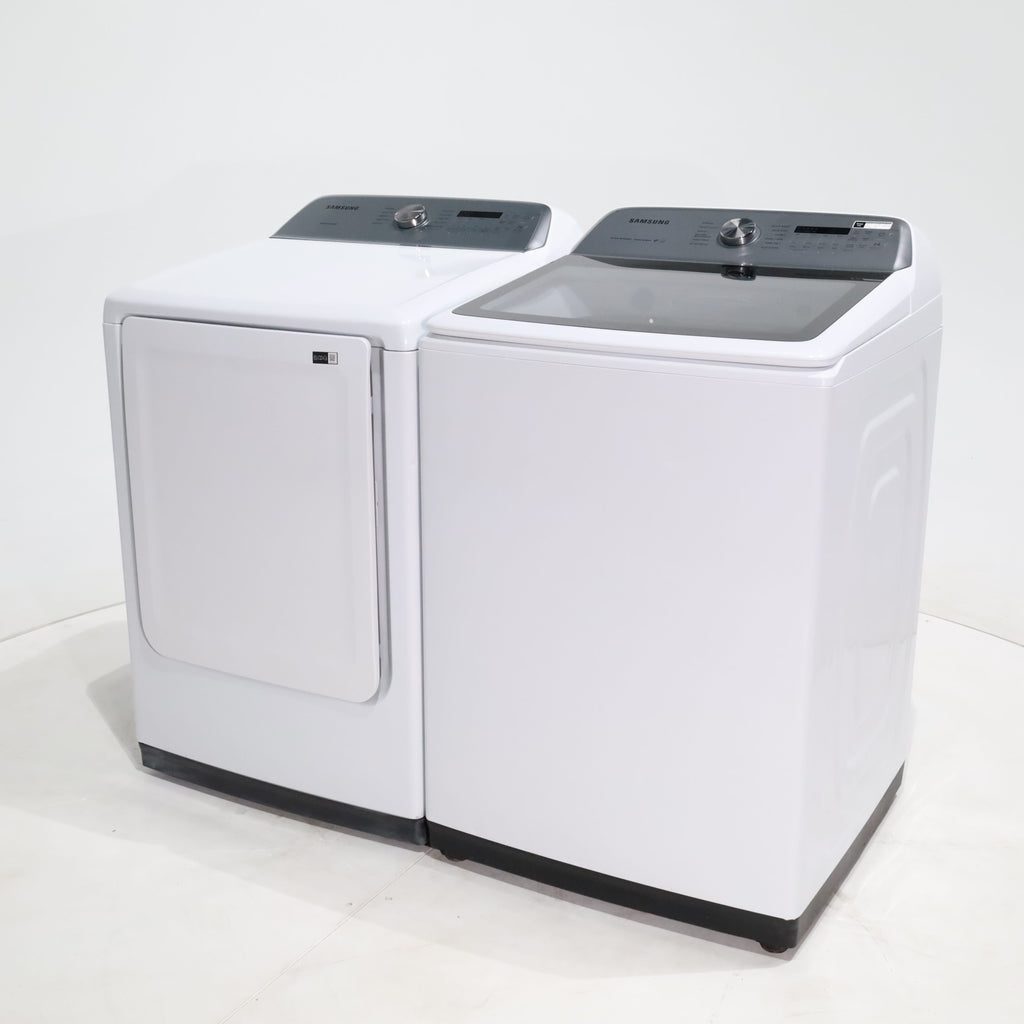 Pictures of ENERGY STAR Samsung 5.0 cu. ft. Top Load Washer with Active Water Jet and 7.4 cu. ft. Electric Dryer with Smart Care - Scratch & Dent - Moderate - Neu Appliance Outlet - Discount Appliance Outlet in Austin, Tx