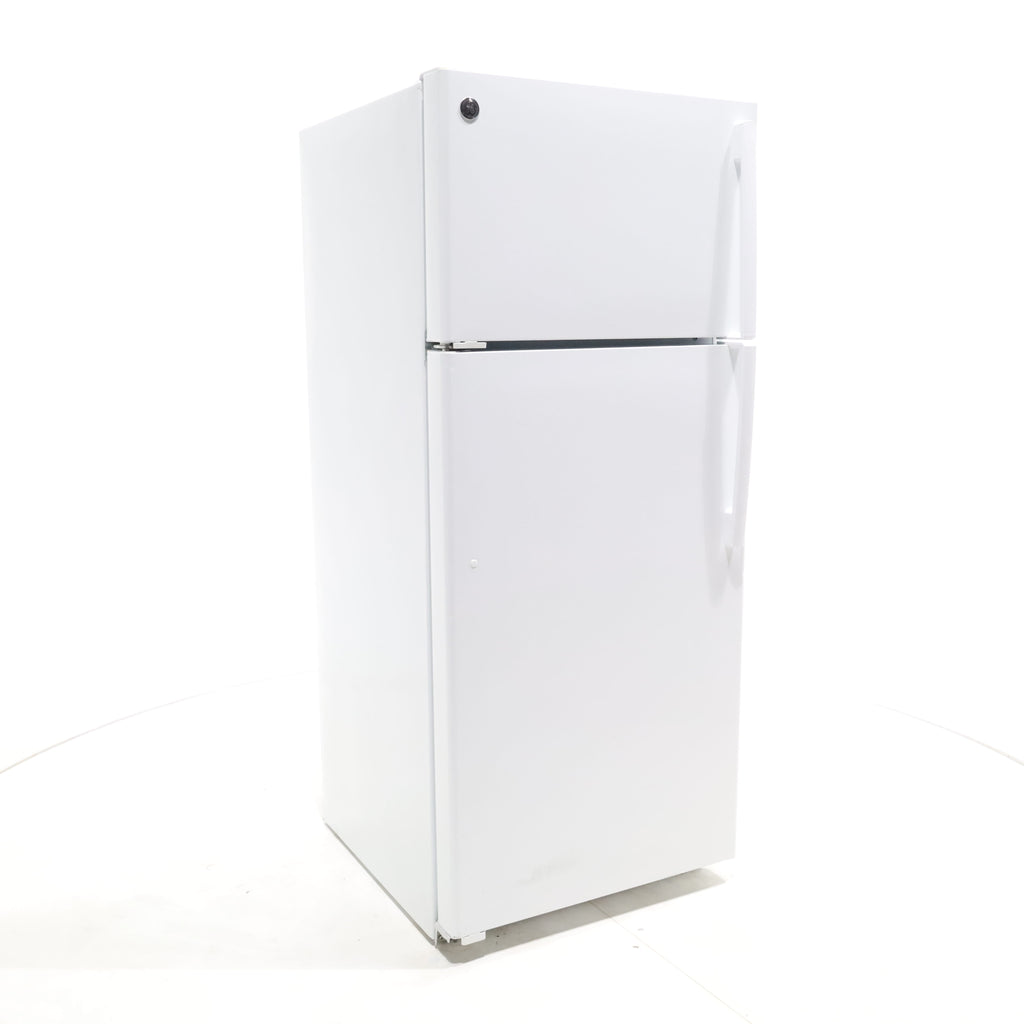 Pictures of White GE 17.5 cu. ft. Top Freezer Refrigerator with Upfront Temperature Controls - Certified Refurbished - Neu Appliance Outlet - Discount Appliance Outlet in Austin, Tx