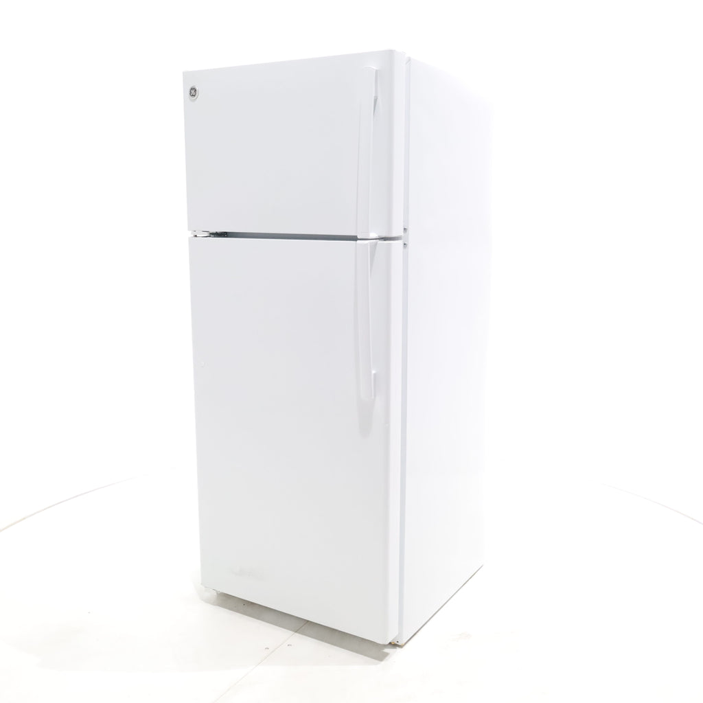 Pictures of White GE 17.5 cu. ft. Top Freezer Refrigerator with Upfront Temperature Controls - Certified Refurbished - Neu Appliance Outlet - Discount Appliance Outlet in Austin, Tx