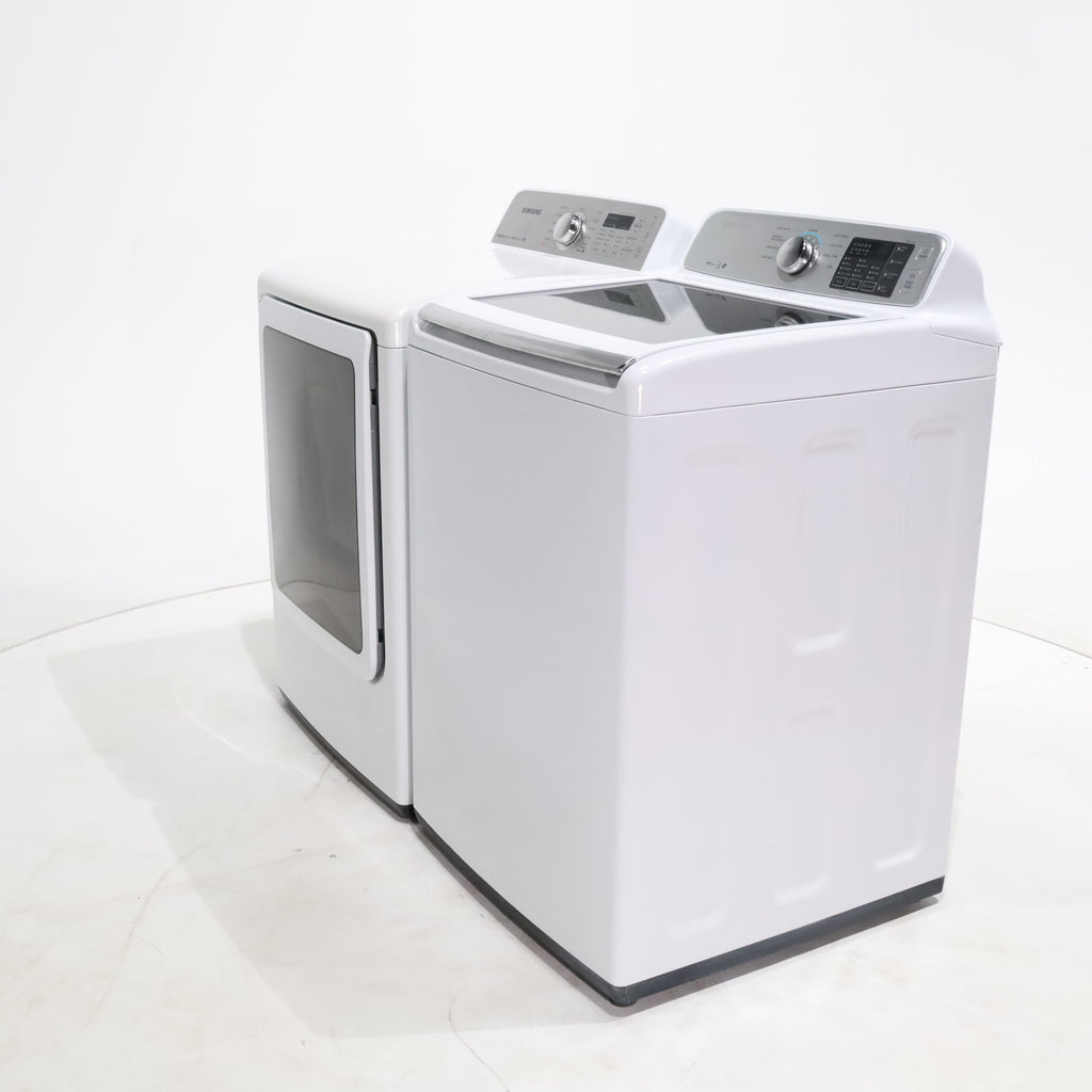 Pictures of ENERGY STAR Samsung 4.5 cu. ft. Top Load Washing Machine with Deep Fill and Samsung 7.3 cu. ft. Electric Dryer with Smart Care - Certified Refurbished - Neu Appliance Outlet - Discount Appliance Outlet in Austin, Tx