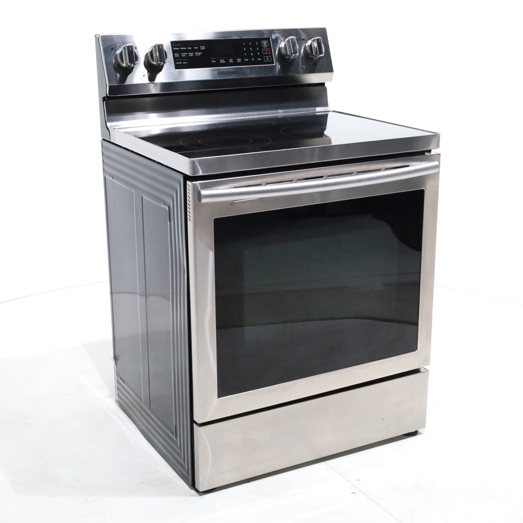 Pictures of Stainless Steel Samsung 5.9 cu. ft. Freestanding 5 Heating Element Smooth Cooktop Electric Range with True Convection  - Certified Refurbished - Neu Appliance Outlet - Discount Appliance Outlet in Austin, Tx