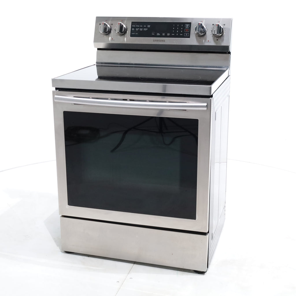 Pictures of Stainless Steel Samsung 5.9 cu. ft. Freestanding 5 Heating Element Smooth Cooktop Electric Range with True Convection  - Certified Refurbished - Neu Appliance Outlet - Discount Appliance Outlet in Austin, Tx