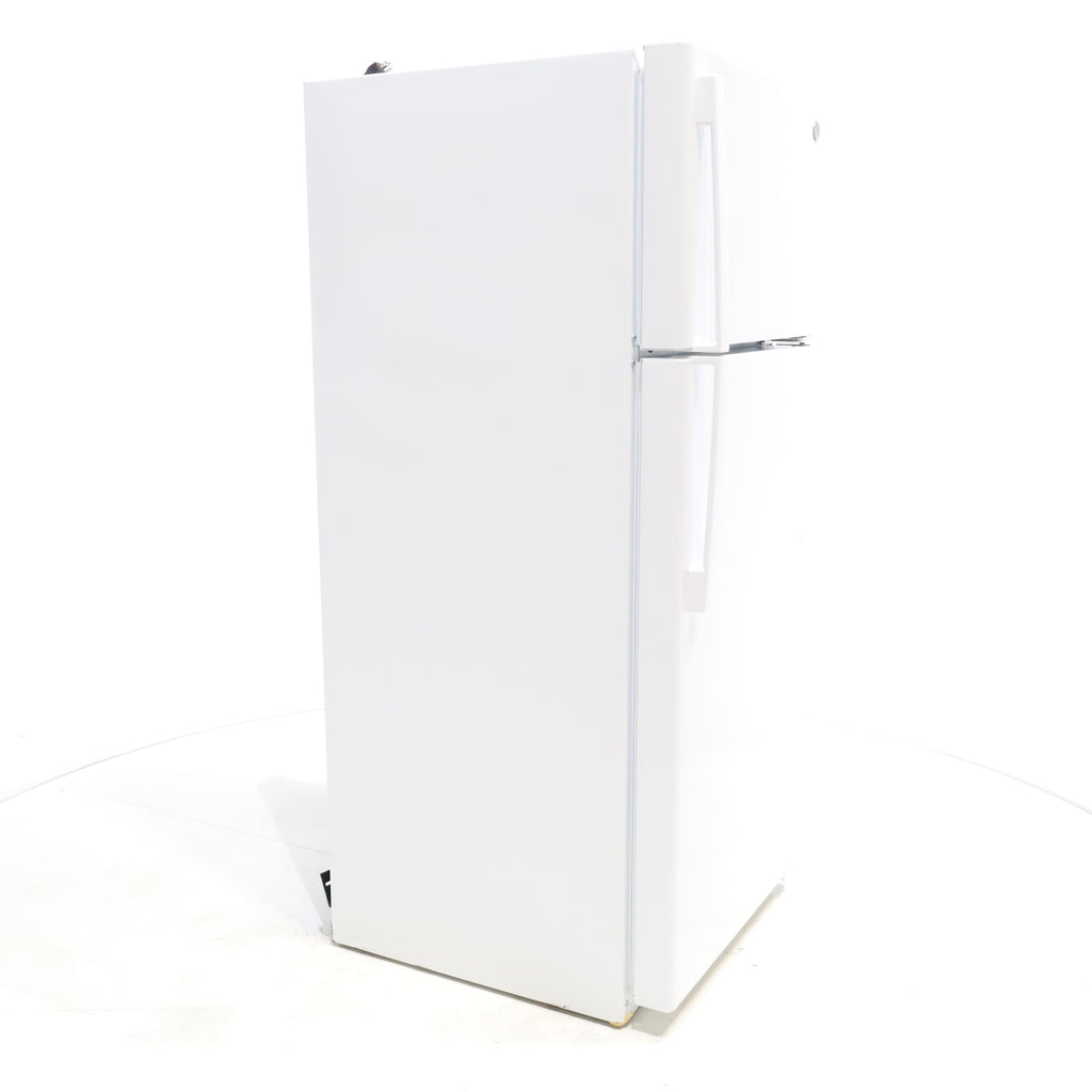 Pictures of GE White 17.5 cu. ft. Top Freezer Refrigerator with Ice Maker and Reversible Hinges - Certified Refurbished - Neu Appliance Outlet - Discount Appliance Outlet in Austin, Tx