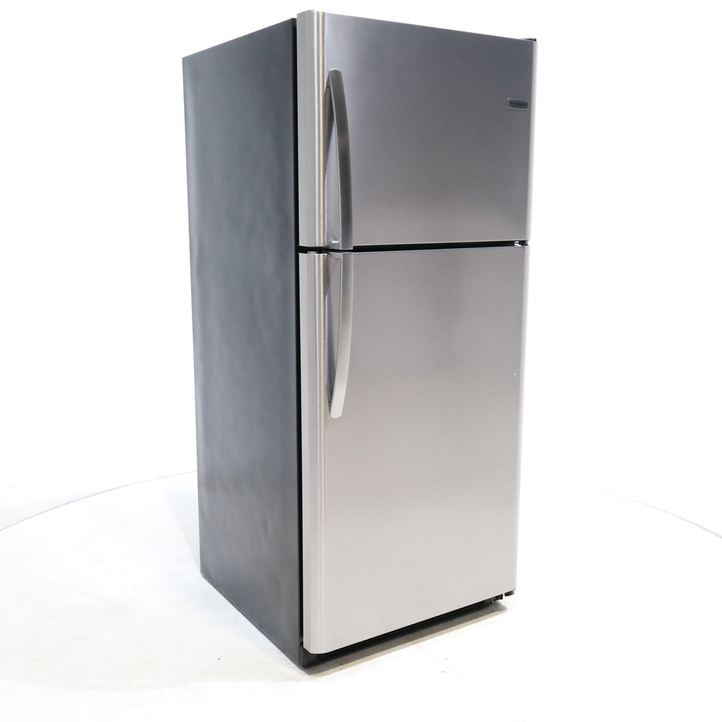 Pictures of 30 in. Wide EasyCare Stainless Steel Frigidaire 20.4 cu. ft. Top Freezer Refrigerator with Reversible Doors - Certified Refurbished - Neu Appliance Outlet - Discount Appliance Outlet in Austin, Tx