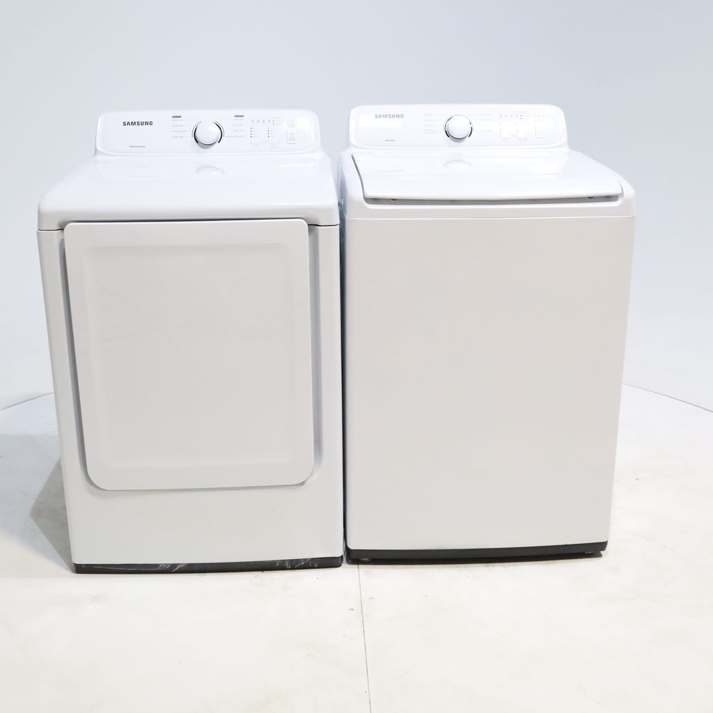 Pictures of Samsung 4.5 cu. ft. Top Load Washing Machine with VRT Plus Technology and Gas Dryer With MoistureSensor Drying - Scratch & Dent - Minor - Neu Appliance Outlet - Discount Appliance Outlet in Austin, Tx