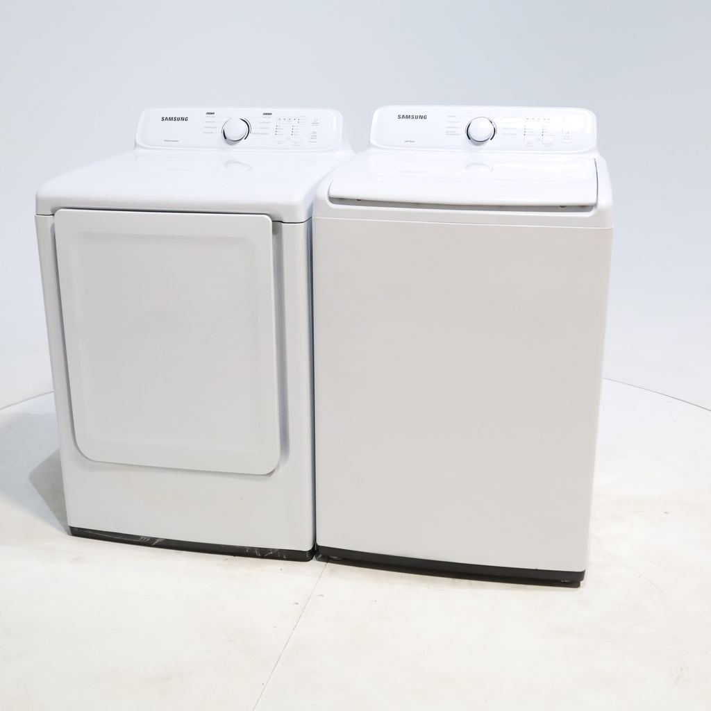 Pictures of Samsung 4.5 cu. ft. Top Load Washing Machine with VRT Plus Technology and Gas Dryer With MoistureSensor Drying - Scratch & Dent - Minor - Neu Appliance Outlet - Discount Appliance Outlet in Austin, Tx