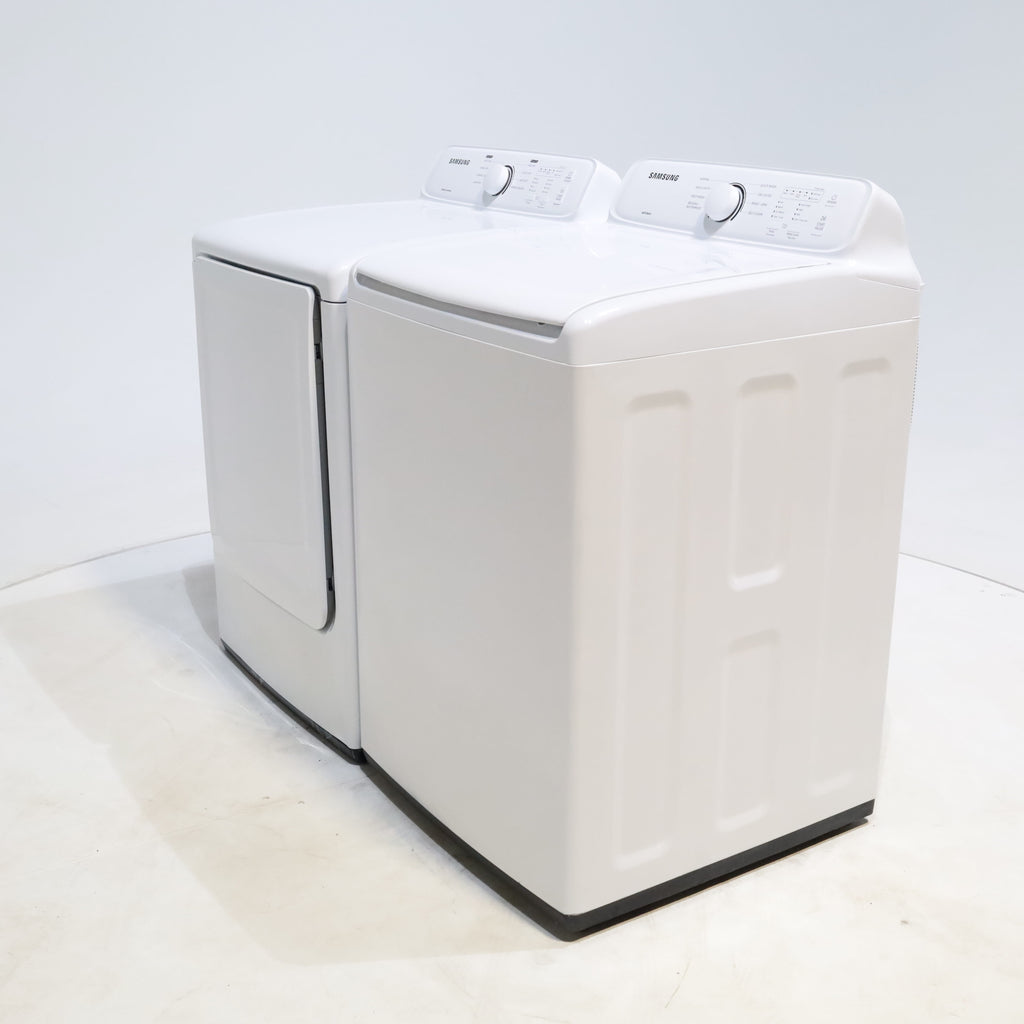 Pictures of Samsung 4.5 cu. ft. Top Load Washing Machine with VRT Plus Technology and Gas Dryer With MoistureSensor Drying - Scratch & Dent - Minor - Neu Appliance Outlet - Discount Appliance Outlet in Austin, Tx