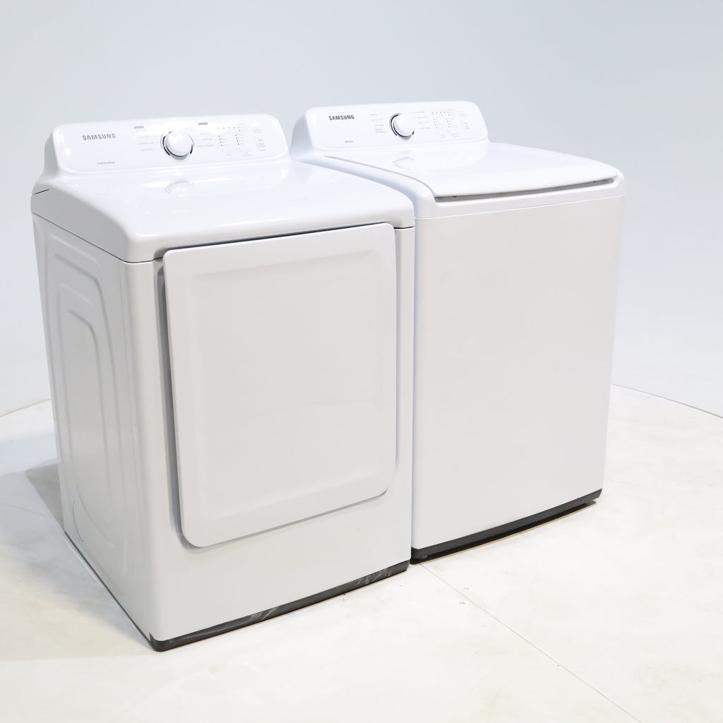 Pictures of Samsung 4.5 cu. ft. Top Load Washing Machine with VRT Plus Technology and Gas Dryer With MoistureSensor Drying - Scratch & Dent - Minor - Neu Appliance Outlet - Discount Appliance Outlet in Austin, Tx