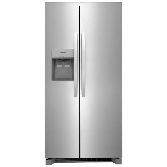 Pictures of Frigidaire 33" Wide 22.3 cu. ft. ENERGY STAR Side by Side Refrigerator Stainless Steel with Exterior Water and Ice Dispenser FRSS2323AS - New In Box - Neu Appliance Outlet - Discount Appliance Outlet in Austin, Tx
