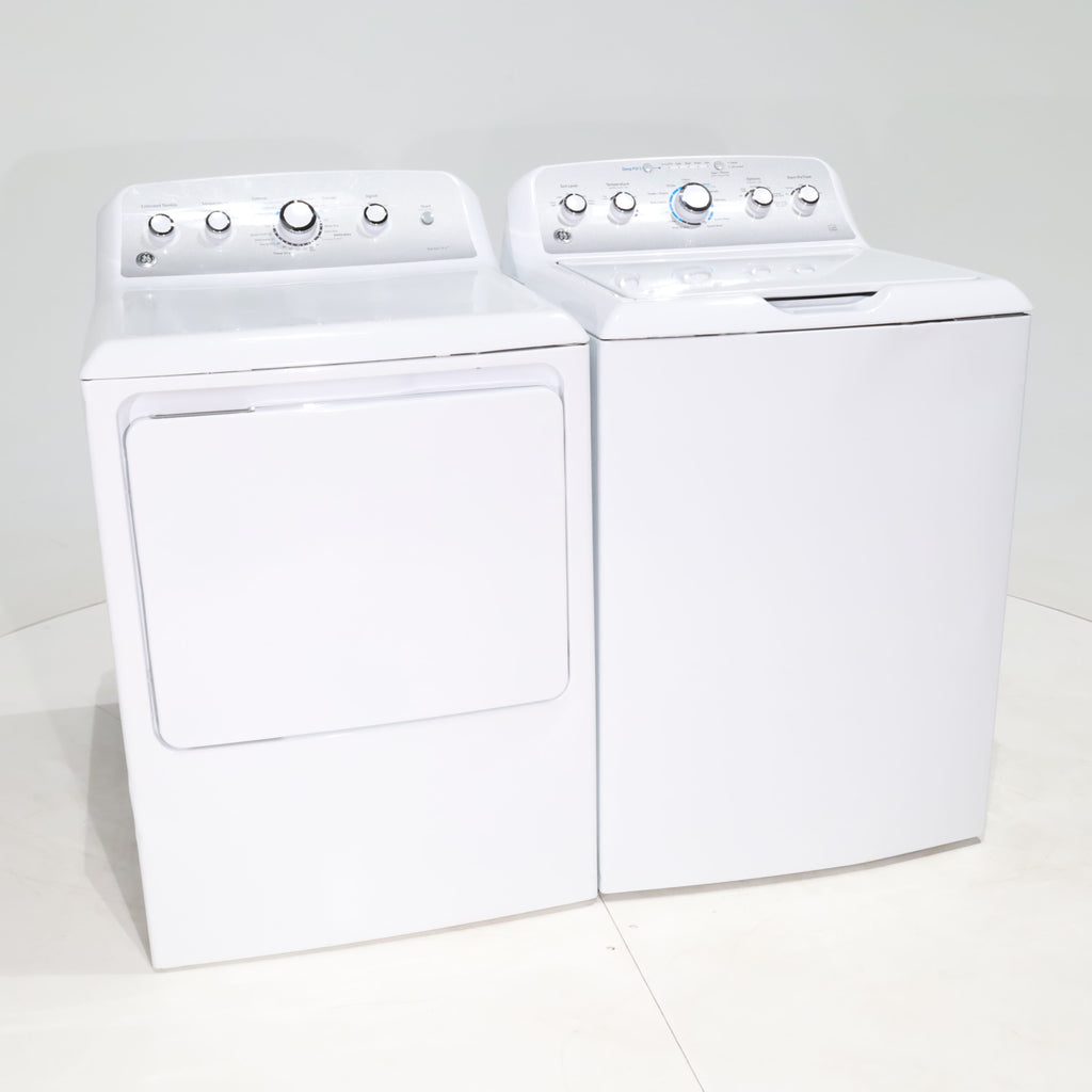 Pictures of ENERGY STAR GE 4.6 cu. ft. Top Load Washing Machine with Stainless Steel Basket and 7.2 cu. ft. Electric Dryer with HE Sensor Dry - Certified Refurbished - Neu Appliance Outlet - Discount Appliance Outlet in Austin, Tx