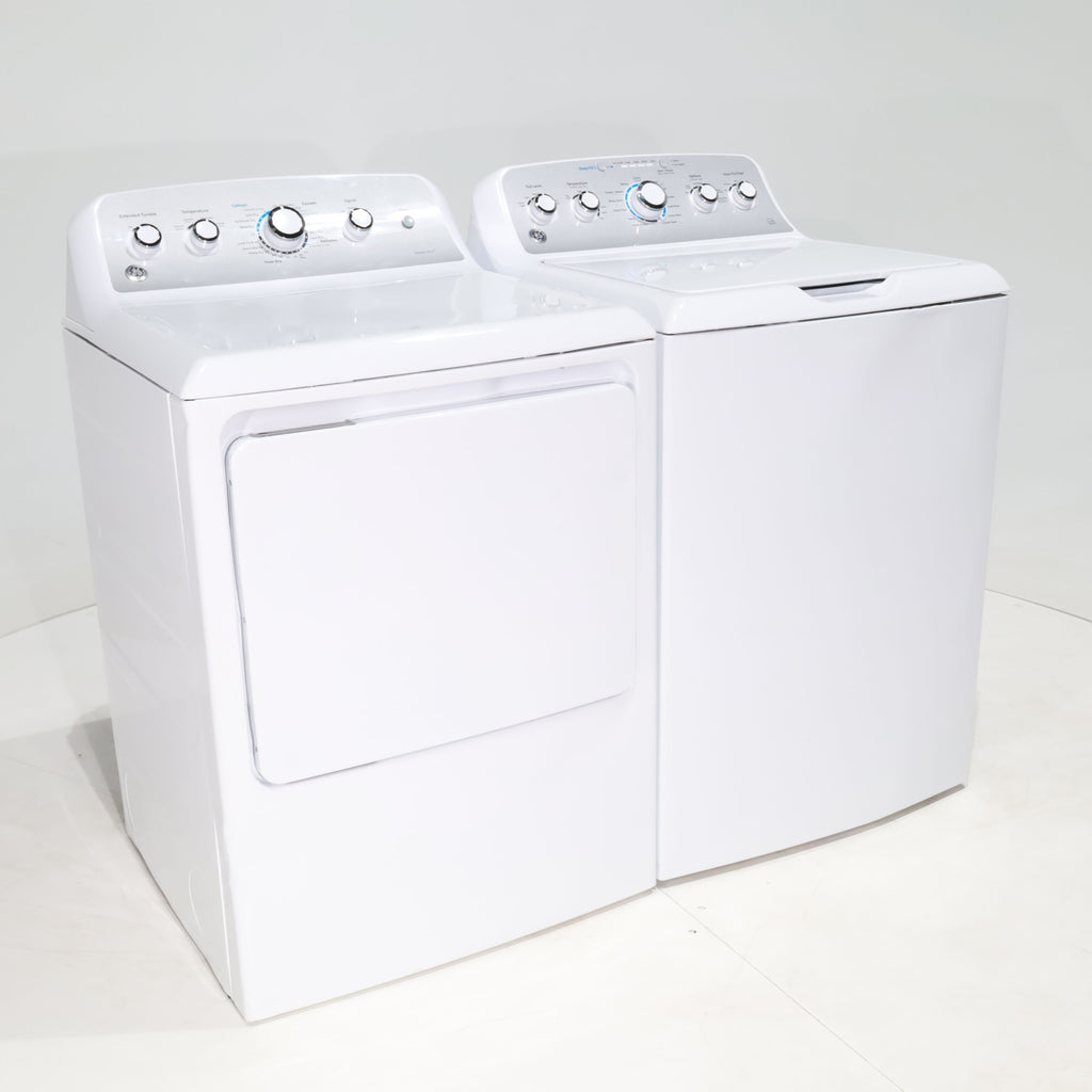 Pictures of ENERGY STAR GE 4.6 cu. ft. Top Load Washing Machine with Stainless Steel Basket and 7.2 cu. ft. Electric Dryer with HE Sensor Dry - Certified Refurbished - Neu Appliance Outlet - Discount Appliance Outlet in Austin, Tx