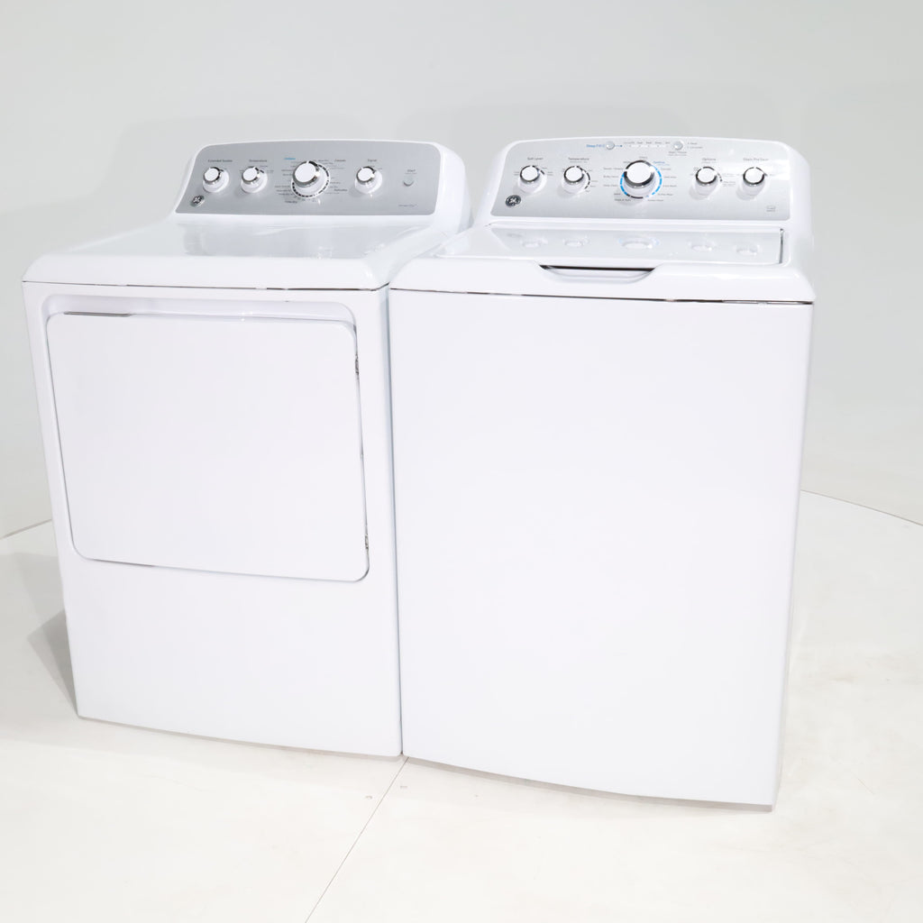 Pictures of ENERGY STAR GE 4.6 cu. ft. Top Load Washing Machine with Stainless Steel Basket and 7.2 cu. ft. Electric Dryer with HE Sensor Dry - Certified Refurbished - Neu Appliance Outlet - Discount Appliance Outlet in Austin, Tx