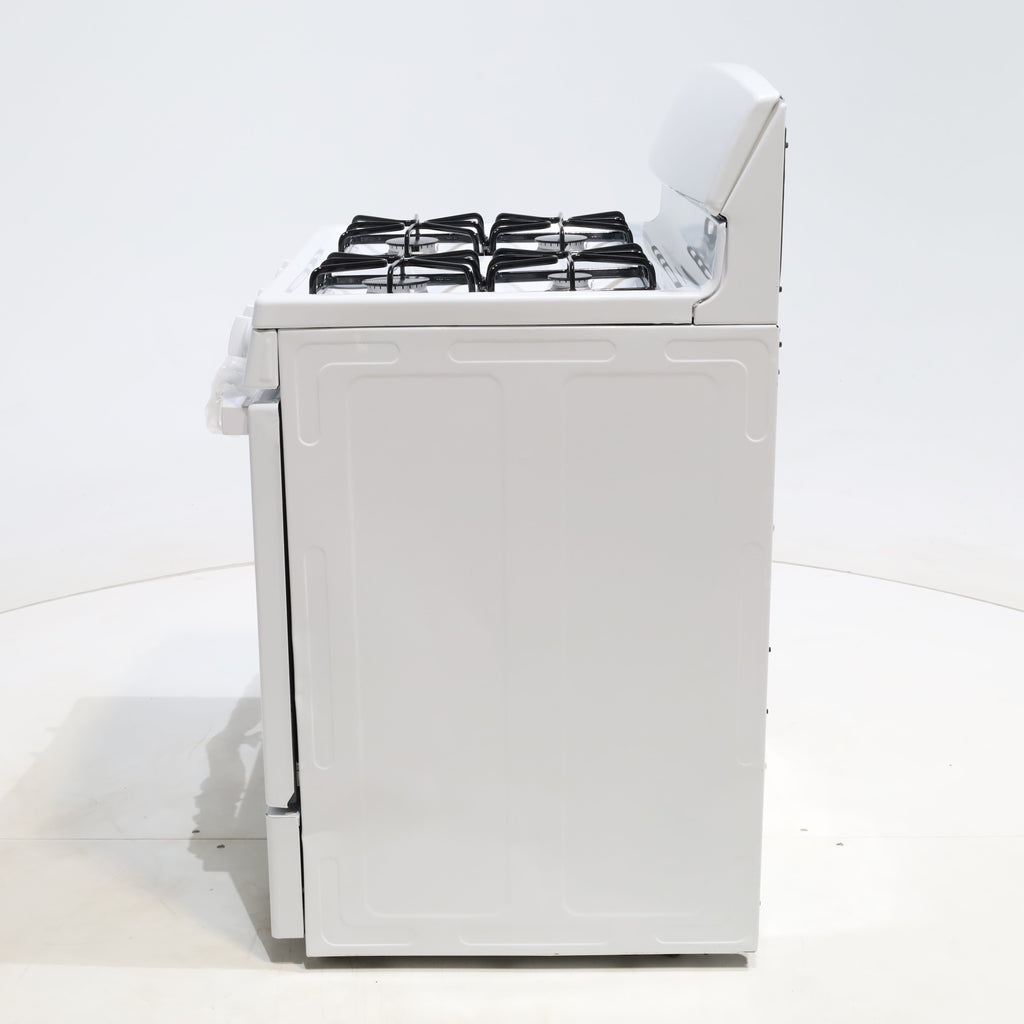 Pictures of White Hotpoint 4.8 cu. ft. 4 Burner Freestanding Gas Range with Broiler Drawer - Scratch & Dent - Minor - Neu Appliance Outlet - Discount Appliance Outlet in Austin, Tx