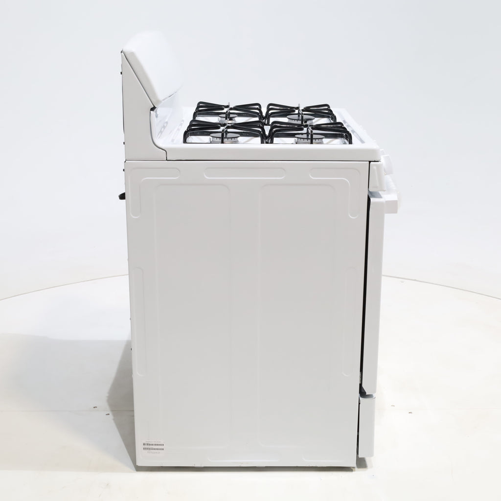 Pictures of White Hotpoint 4.8 cu. ft. 4 Burner Freestanding Gas Range with Broiler Drawer - Scratch & Dent - Minor - Neu Appliance Outlet - Discount Appliance Outlet in Austin, Tx