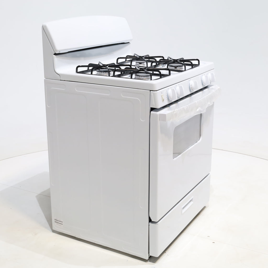 Pictures of White Hotpoint 4.8 cu. ft. 4 Burner Freestanding Gas Range with Broiler Drawer - Scratch & Dent - Minor - Neu Appliance Outlet - Discount Appliance Outlet in Austin, Tx