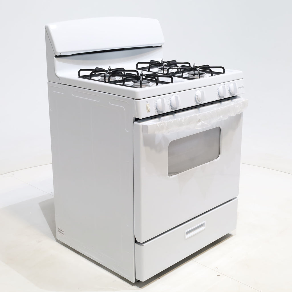 Pictures of White Hotpoint 4.8 cu. ft. 4 Burner Freestanding Gas Range with Broiler Drawer - Scratch & Dent - Minor - Neu Appliance Outlet - Discount Appliance Outlet in Austin, Tx