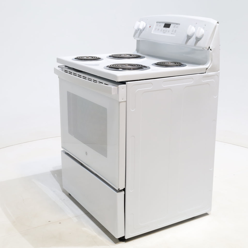 Pictures of White GE 5.0 cu. ft. Freestanding 4 Heating Element Electric Range with Dual Element Baking - Scratch & Dent - Minor - Neu Appliance Outlet - Discount Appliance Outlet in Austin, Tx