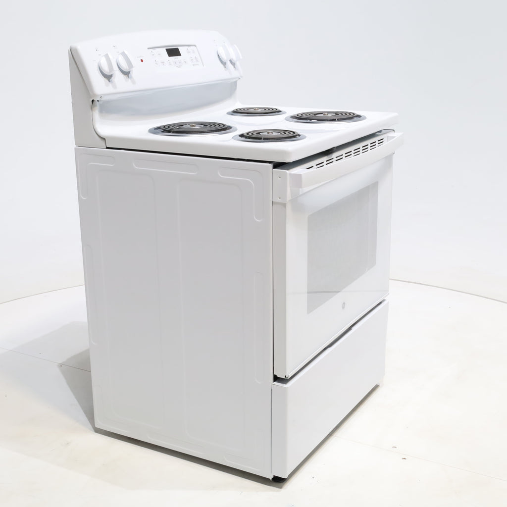 Pictures of White GE 5.0 cu. ft. Freestanding 4 Heating Element Electric Range with Dual Element Baking - Scratch & Dent - Minor - Neu Appliance Outlet - Discount Appliance Outlet in Austin, Tx