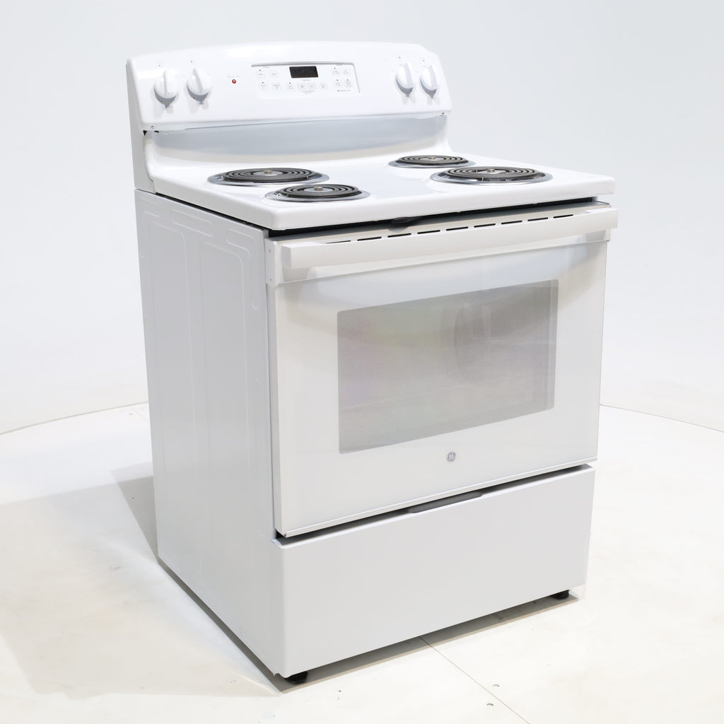 Pictures of White GE 5.0 cu. ft. Freestanding 4 Heating Element Electric Range with Dual Element Baking - Scratch & Dent - Minor - Neu Appliance Outlet - Discount Appliance Outlet in Austin, Tx