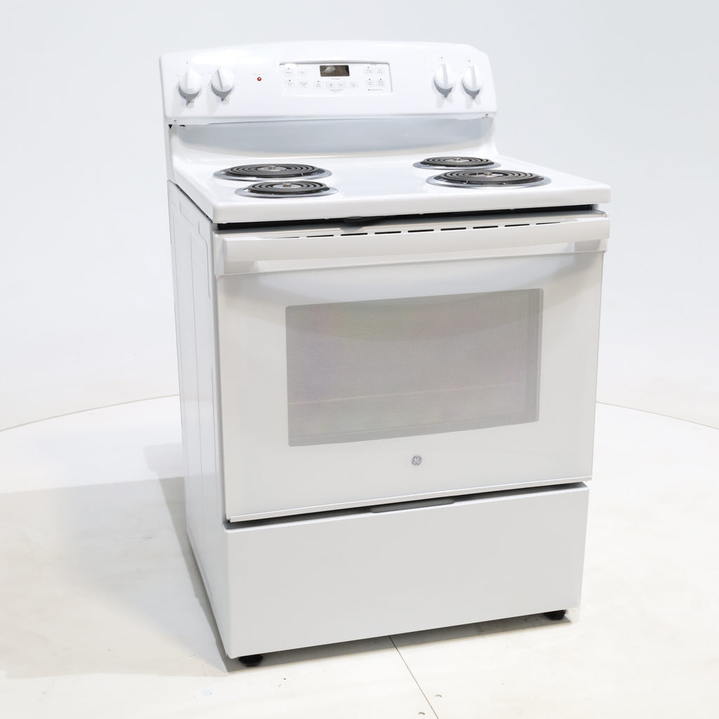 Pictures of White GE 5.0 cu. ft. Freestanding 4 Heating Element Electric Range with Dual Element Baking - Scratch & Dent - Minor - Neu Appliance Outlet - Discount Appliance Outlet in Austin, Tx