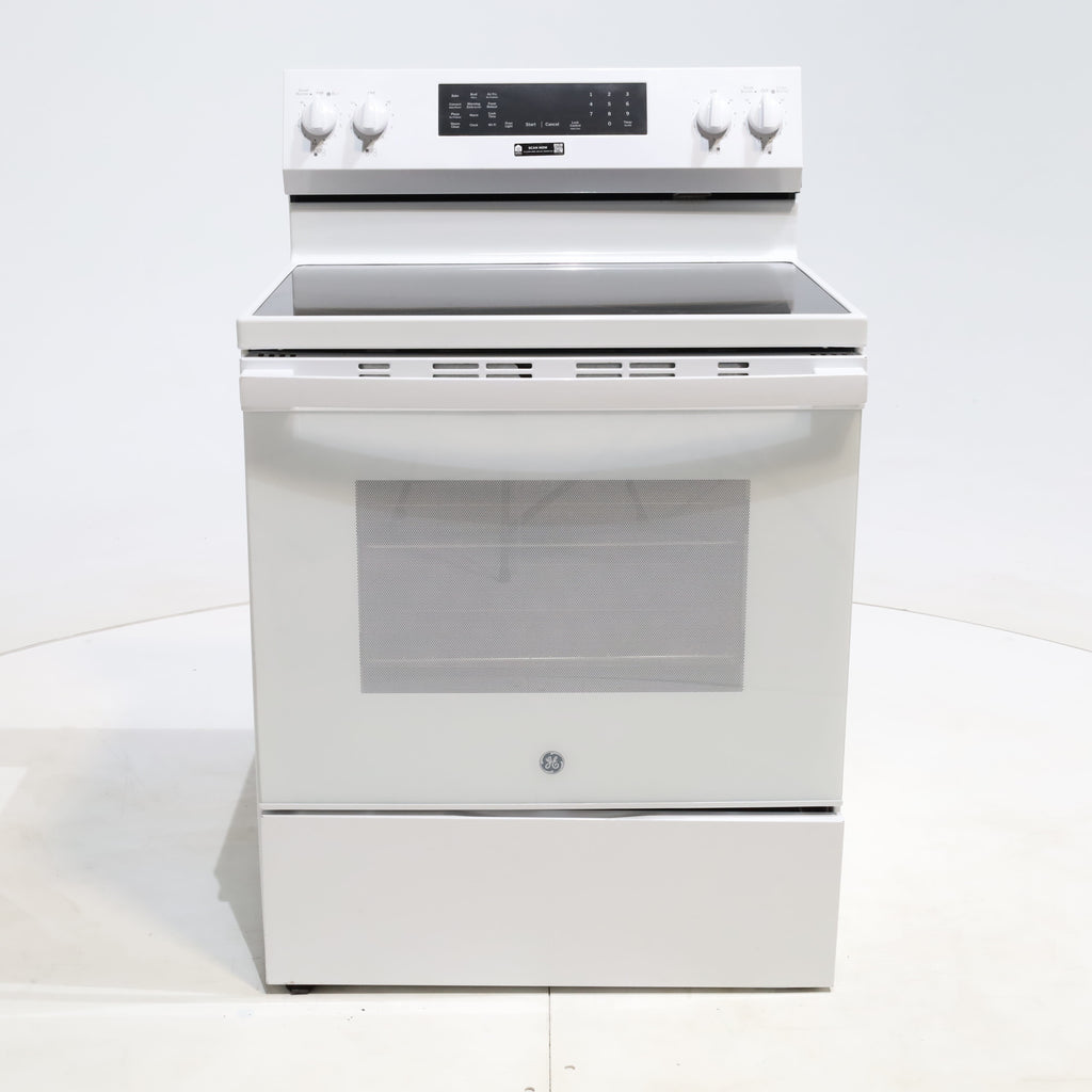 Pictures of White GE 5.0 cu. ft. 5 Heating Element Freestanding Electric Range with No Preheat Air Fry - Scratch & Dent - Moderate - Neu Appliance Outlet - Discount Appliance Outlet in Austin, Tx