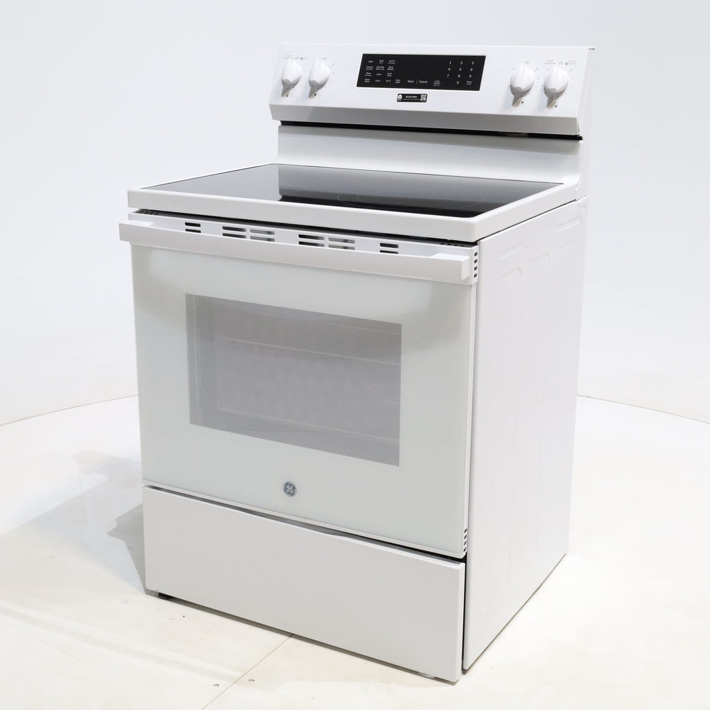 Pictures of White GE 5.0 cu. ft. 5 Heating Element Freestanding Electric Range with No Preheat Air Fry - Scratch & Dent - Moderate - Neu Appliance Outlet - Discount Appliance Outlet in Austin, Tx