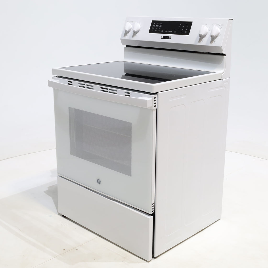 Pictures of White GE 5.0 cu. ft. 5 Heating Element Freestanding Electric Range with No Preheat Air Fry - Scratch & Dent - Moderate - Neu Appliance Outlet - Discount Appliance Outlet in Austin, Tx