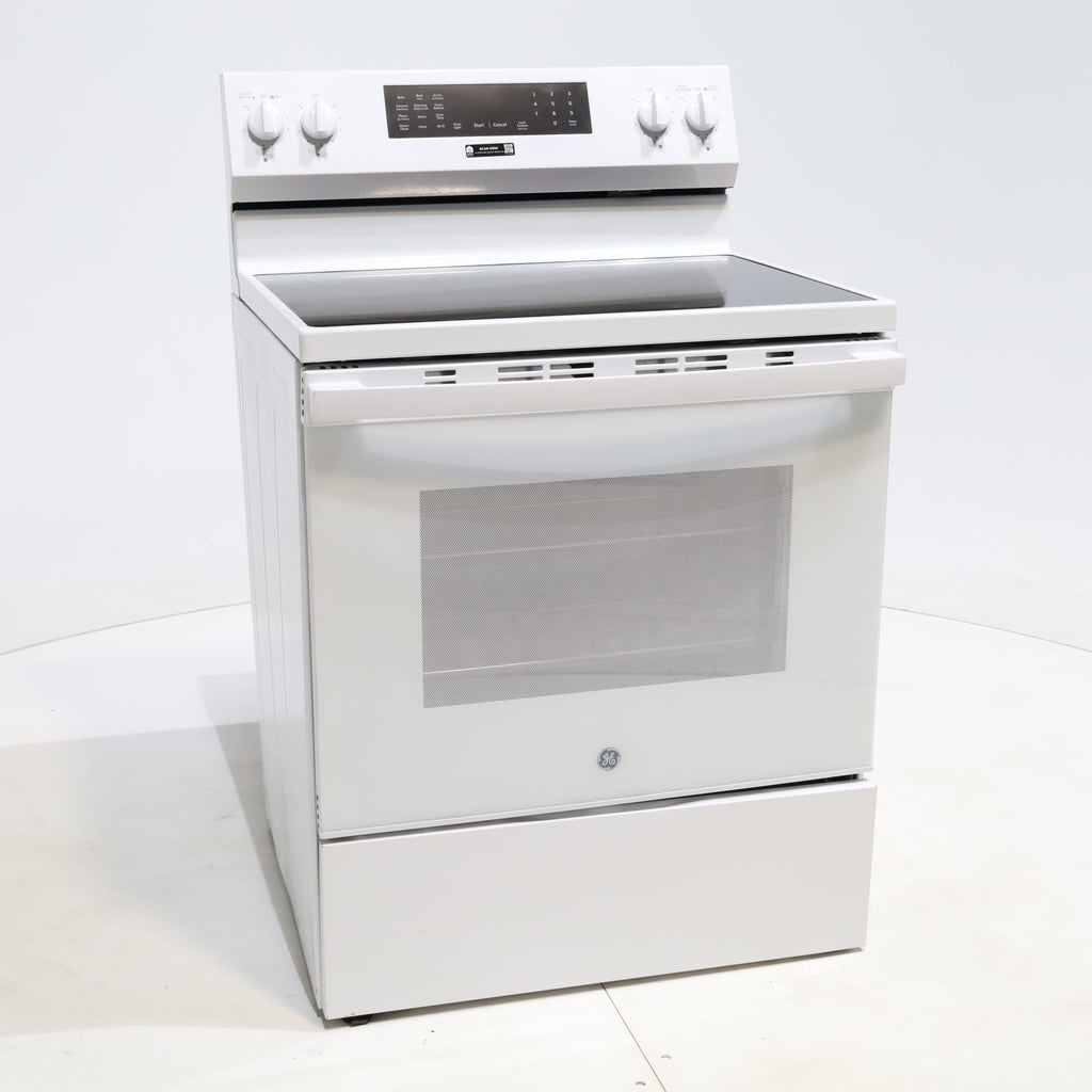 Pictures of White GE 5.0 cu. ft. 5 Heating Element Freestanding Electric Range with No Preheat Air Fry - Scratch & Dent - Moderate - Neu Appliance Outlet - Discount Appliance Outlet in Austin, Tx