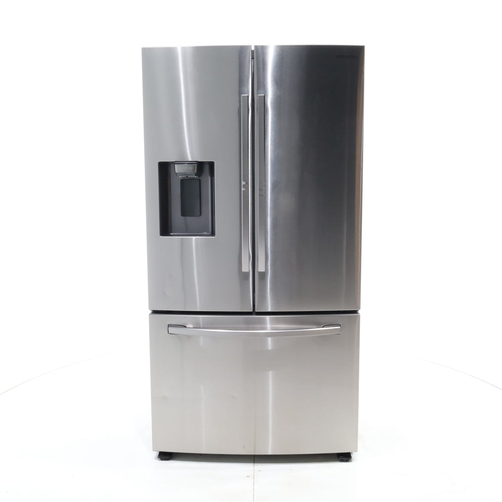 Pictures of Fingerprint Resistant Stainless Steel ENERGY STAR Samsung 27 cu. ft. 3 Door French Door Refrigerator with Exterior Water and Ice Dispenser - Scratch & Dent - Moderate - Neu Appliance Outlet - Discount Appliance Outlet in Austin, Tx