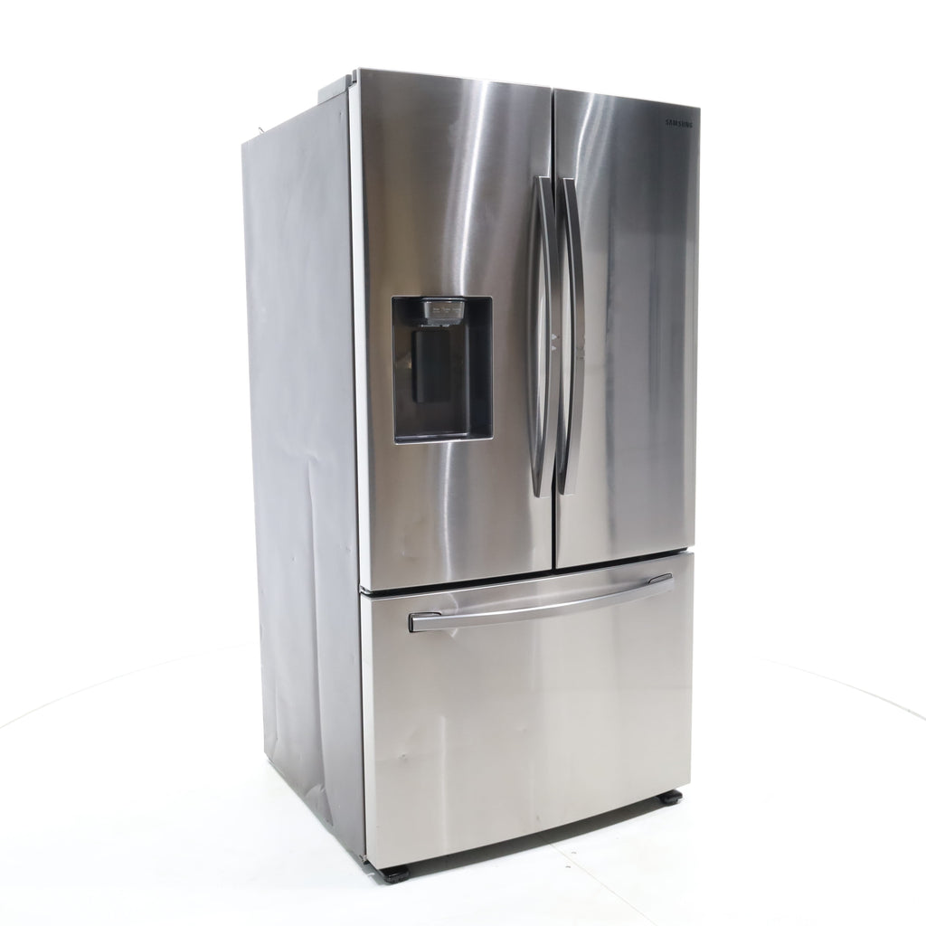 Pictures of Fingerprint Resistant Stainless Steel ENERGY STAR Samsung 27 cu. ft. 3 Door French Door Refrigerator with Exterior Water and Ice Dispenser - Scratch & Dent - Moderate - Neu Appliance Outlet - Discount Appliance Outlet in Austin, Tx